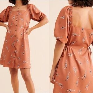 Hutch x Anthropologie Brown Giraffe Print Mini Dress